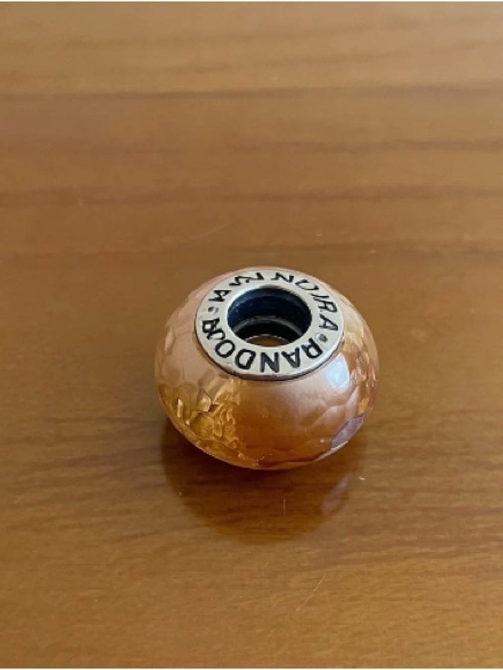 Pandora Peach Murano Glass Charm Bead
